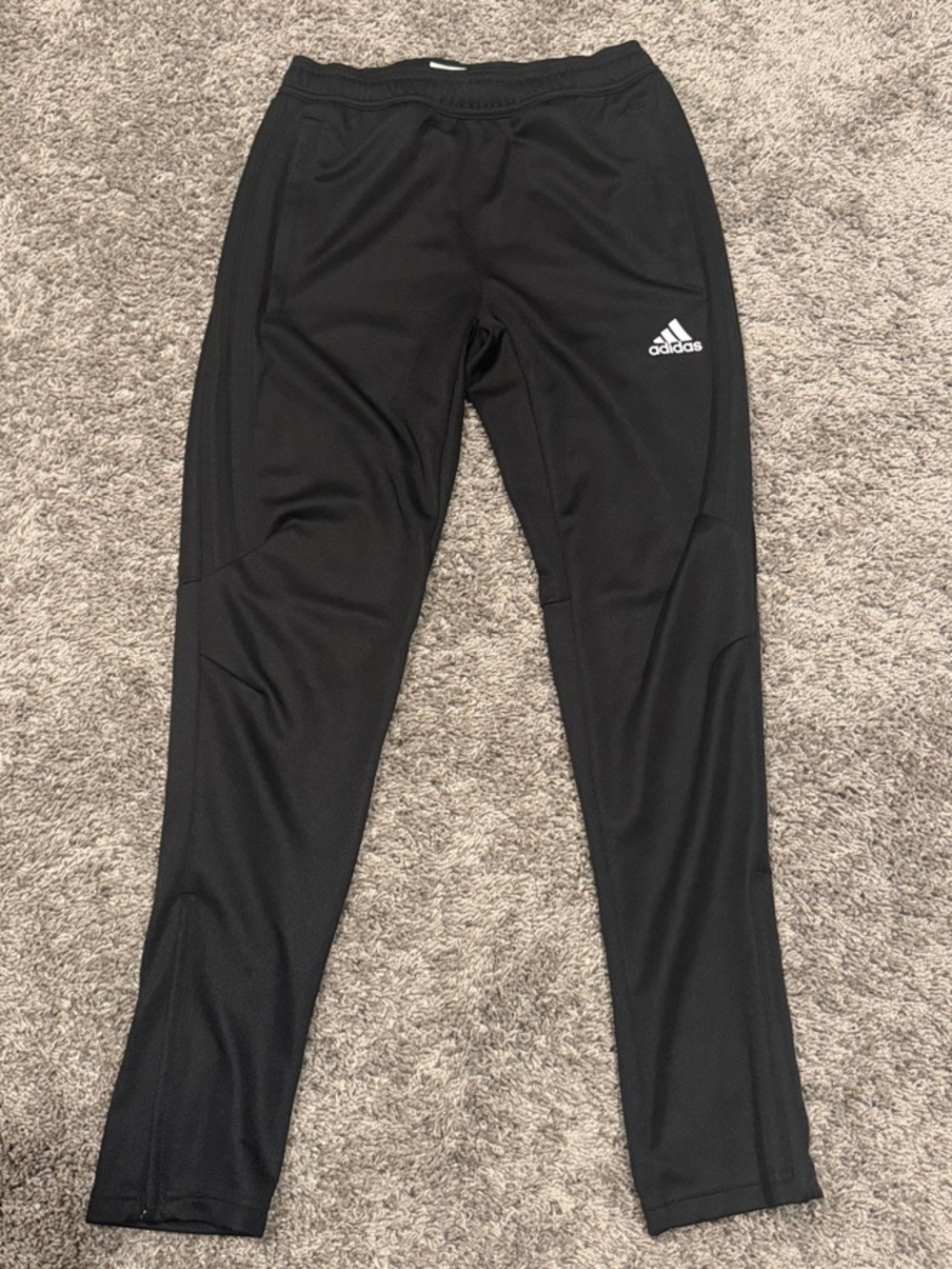 adidas Black Youth Athletic Joggers with White Logo